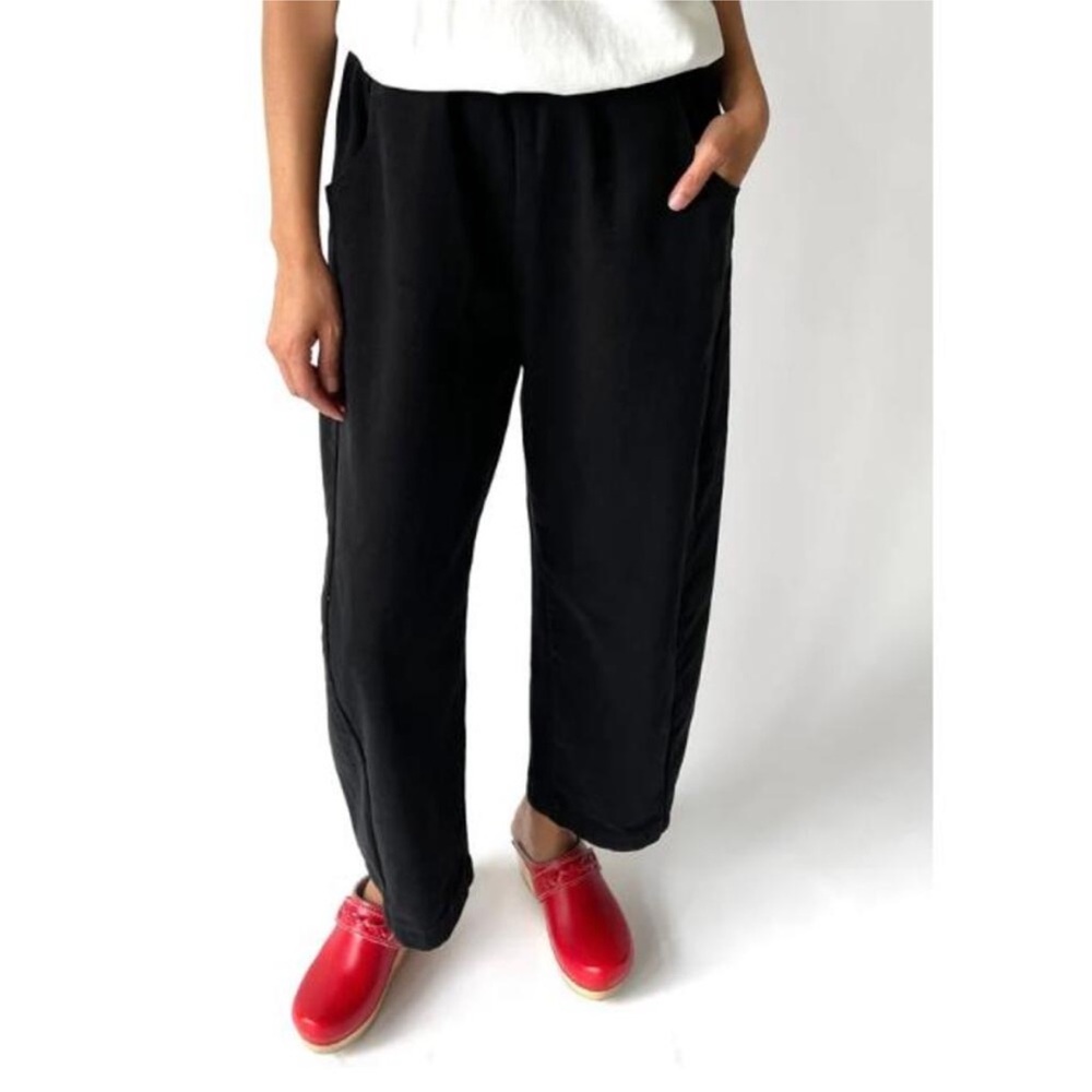 Le Bon Shoppe ARC Pants Barrel Wide Leg 100% cotton pull on Black Canvas Large - Picture 6 of 14